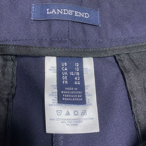 Lands’ End Navy Chino Shorts Size 12 - Picture 4 of 6
